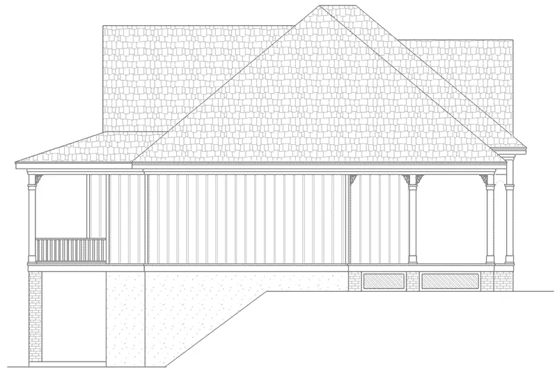 Beach & Coastal House Plan Left Elevation - Belmont Lane Modern Farmhouse 020D-0386 - Search House Plans and More