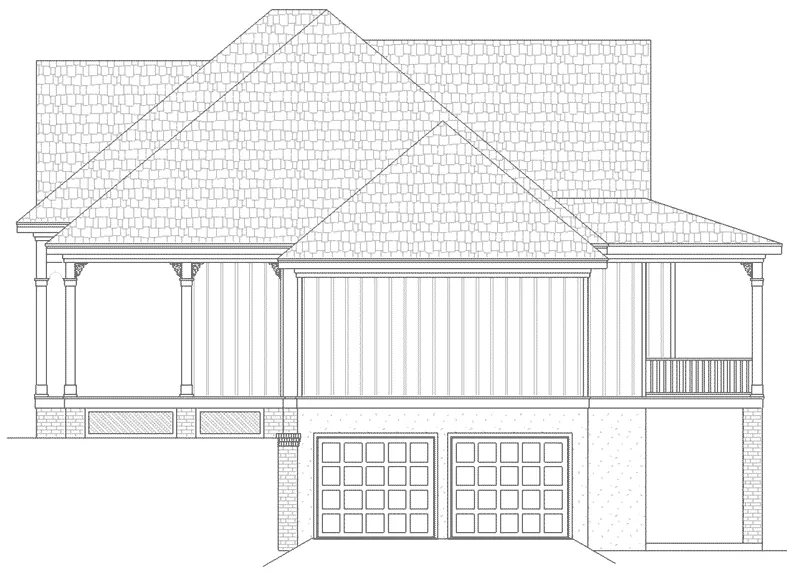Beach & Coastal House Plan Right Elevation - Belmont Lane Modern Farmhouse 020D-0386 - Search House Plans and More