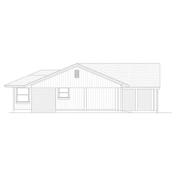 Left Elevation - Gladys Ranch Home 020D-0387 - Shop House Plans and More