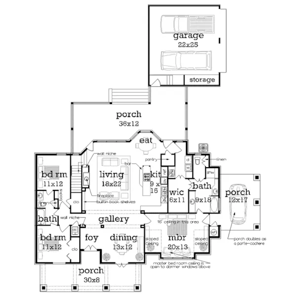 First Floor - 020D-0391 - Shop House Plans and More