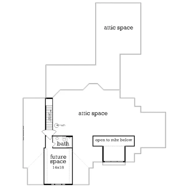 Second Floor - 020D-0391 - Shop House Plans and More