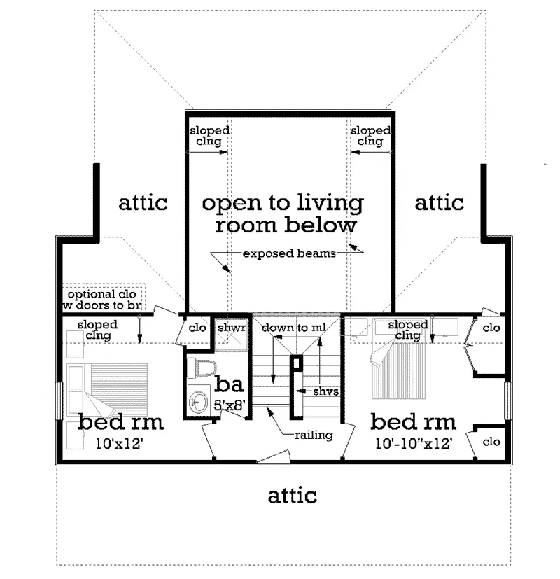 Acadian House Plan Second Floor - Driscoll Path Southern Cottage 020D-0392 - Search House Plans and More