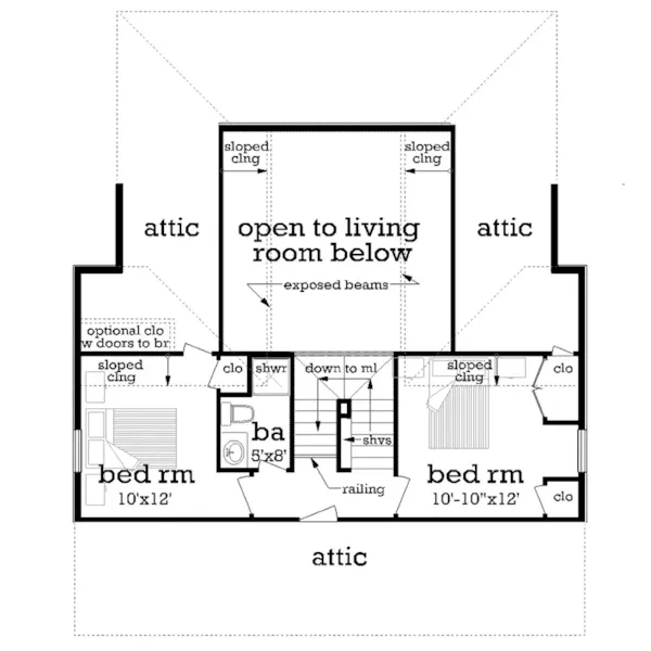 Farmhouse Plan Second Floor - Driscoll Path Southern Cottage 020D-0392 - Search House Plans and More