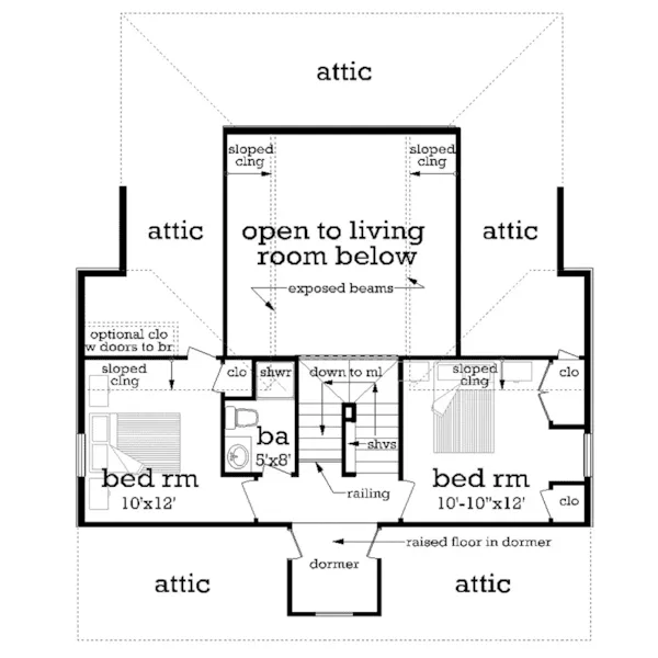 Cabin & Cottage House Plan Second Floor - Fruitdale Southern Home 020D-0393 - Search House Plans and More