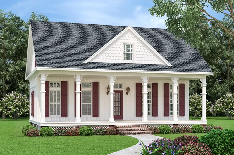Farmhouse Plan Front of Home - Fruitdale Southern Home 020D-0393 - Search House Plans and More