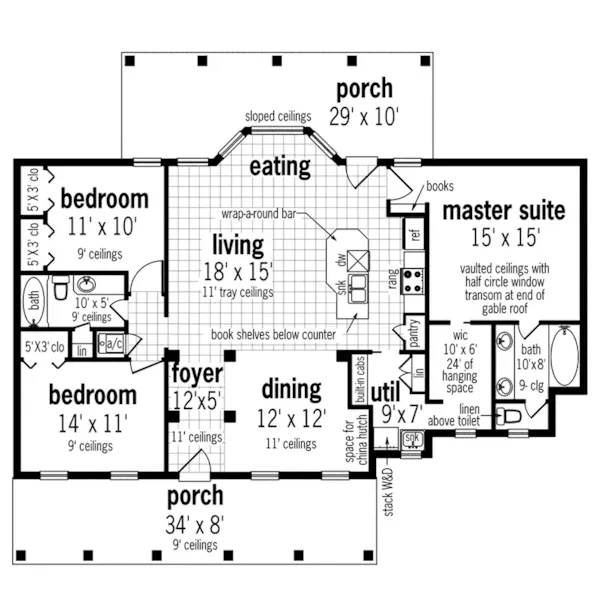 Traditional House Plan First Floor - Strikertown Southern Home 020D-0395 - Shop House Plans and More