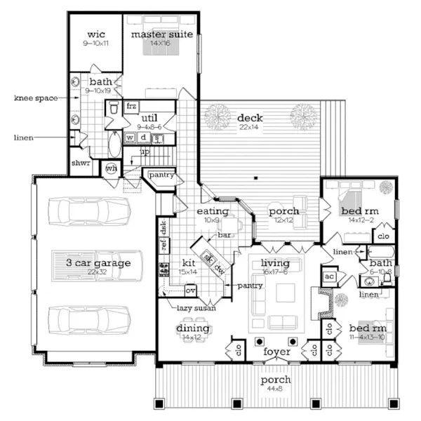 Country House Plan First Floor - 020D-0399 - Shop House Plans and More