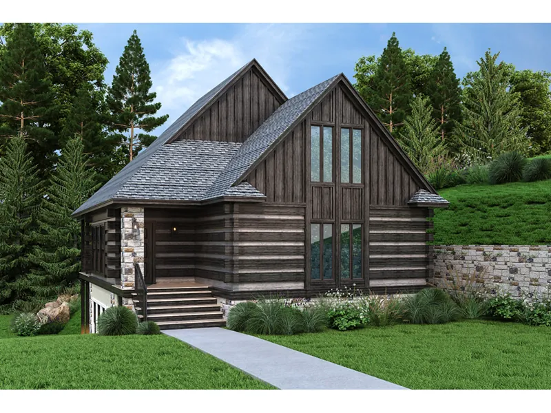 Log House Plan Front Photo 02 - 020D-0403 - Shop House Plans and More