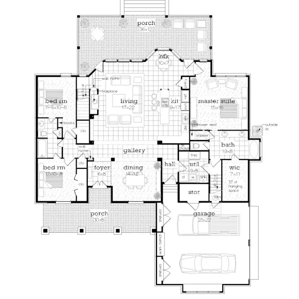 Modern Farmhouse Plan First Floor - Simpson Hill Modern Farmhouse 020D-0410 | House Plans and More