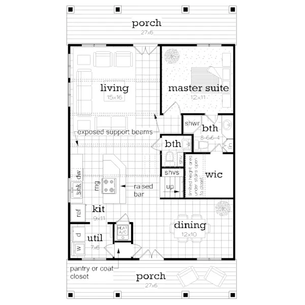 Country House Plan First Floor - 020D-0416 | House Plans and More