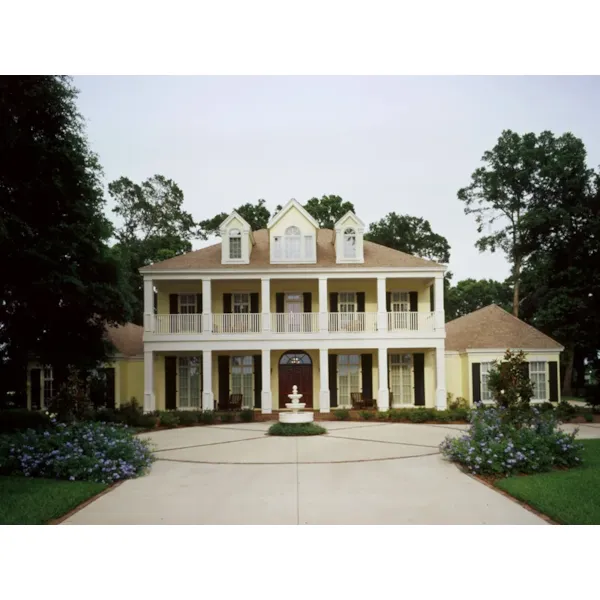 Stately Columns Adorn The Front Of This House Plan