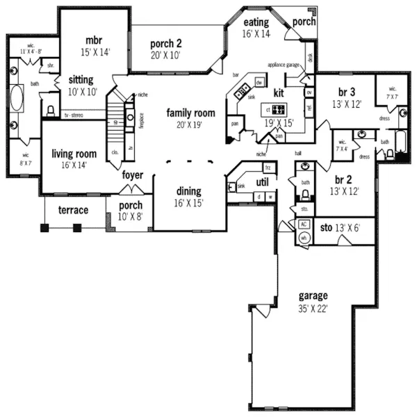 Luxury House Plan First Floor - Kingsmill Manor European Home 020S-0003 - Search House Plans and More