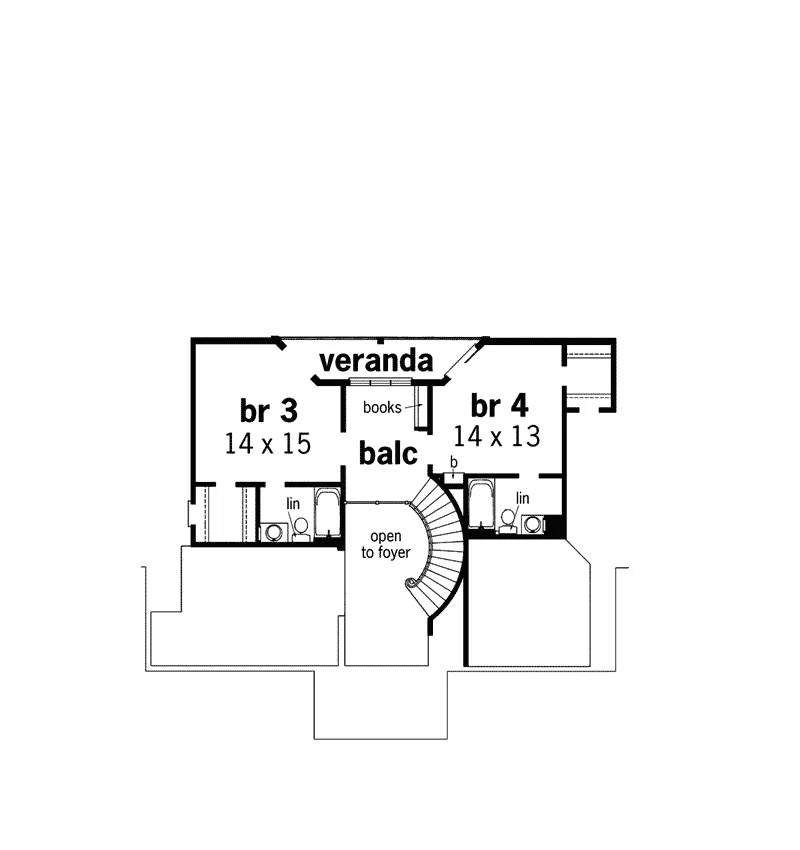 Southern House Plan Second Floor - Westfall Greek Revival Home 020S-0006 - Shop House Plans and More