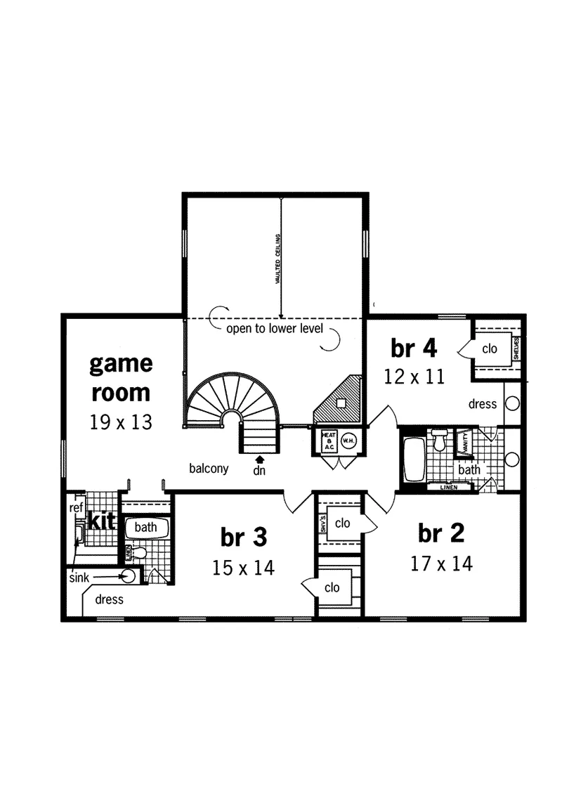 Colonial House Plan Second Floor - Windermere Colonial Home 020S-0007 - Shop House Plans and More