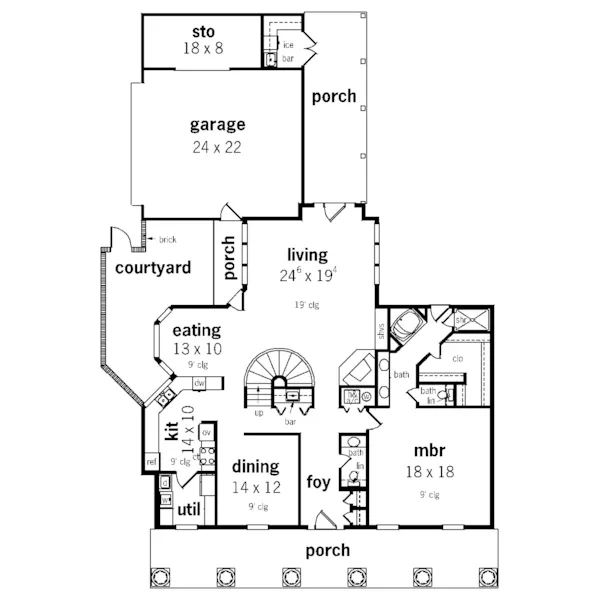 Traditional House Plan First Floor - Mansionmill Luxury Home 020S-0008 - Shop House Plans and More