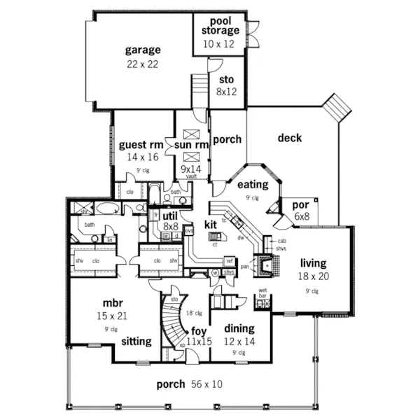 Country House Plan First Floor - Briarvale Luxury Farmhouse 020S-0011 - Search House Plans and More