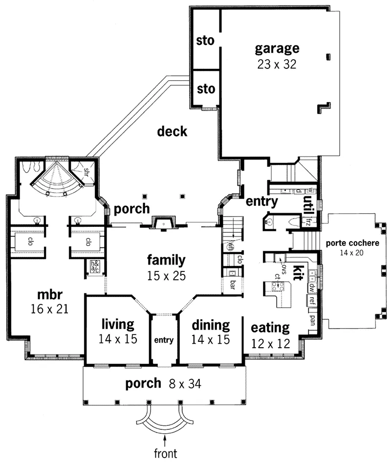 Country House Plan First Floor - Greencastle Farm Southern Home 020S-0014 - Search House Plans and More