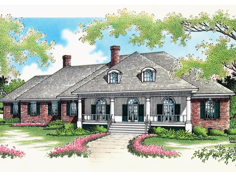 Ranch House Plan Front of Home - Watts Place Luxury Home 020S-0017 - Shop House Plans and More