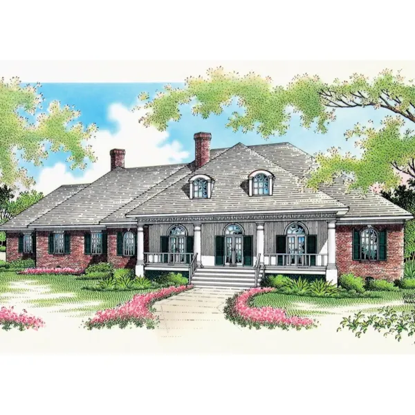 Colonial House Plan Front of Home - Watts Place Luxury Home 020S-0017 - Shop House Plans and More