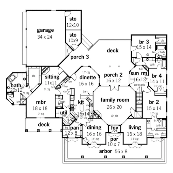 European House Plan First Floor - Navarro River Luxury Home 020S-0018 - Shop House Plans and More