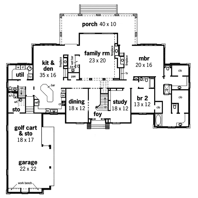 Traditional House Plan First Floor - Santa Rosa Luxury Home 020S-0020 - Shop House Plans and More