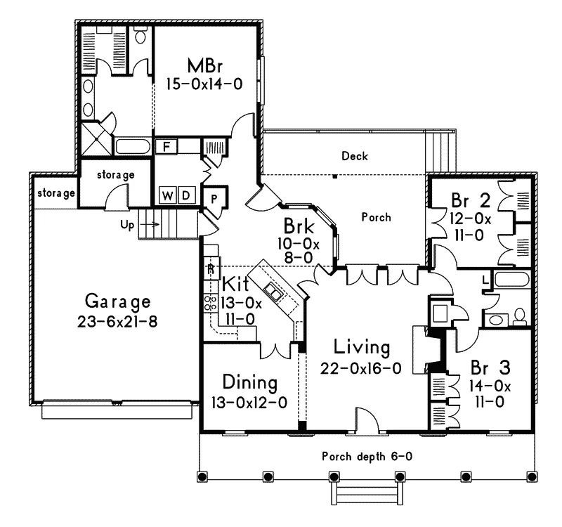 Craftsman House Plan First Floor - Collison Southern Craftsman Home 021D-0004 - Search House Plans and More