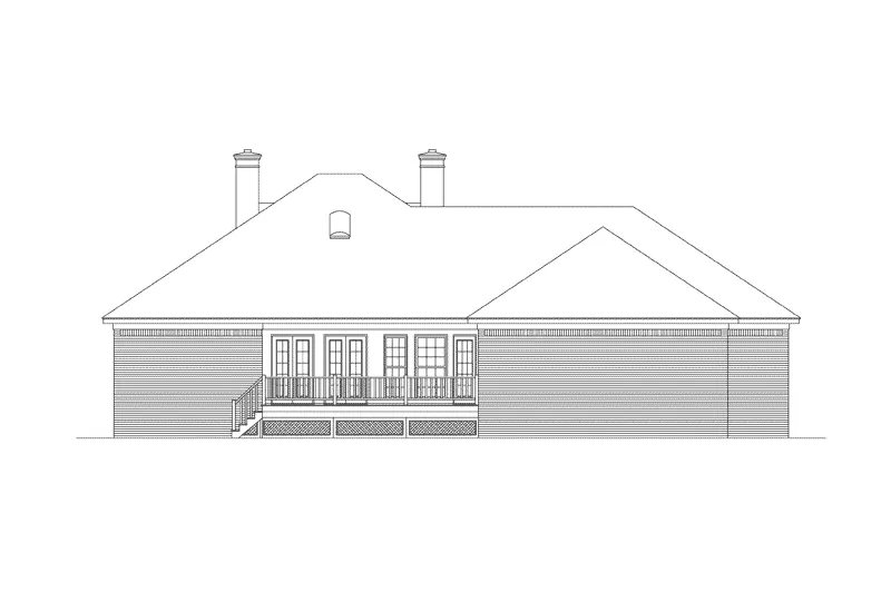 Arts & Crafts House Plan Rear Elevation - Collison Southern Craftsman Home 021D-0004 - Search House Plans and More
