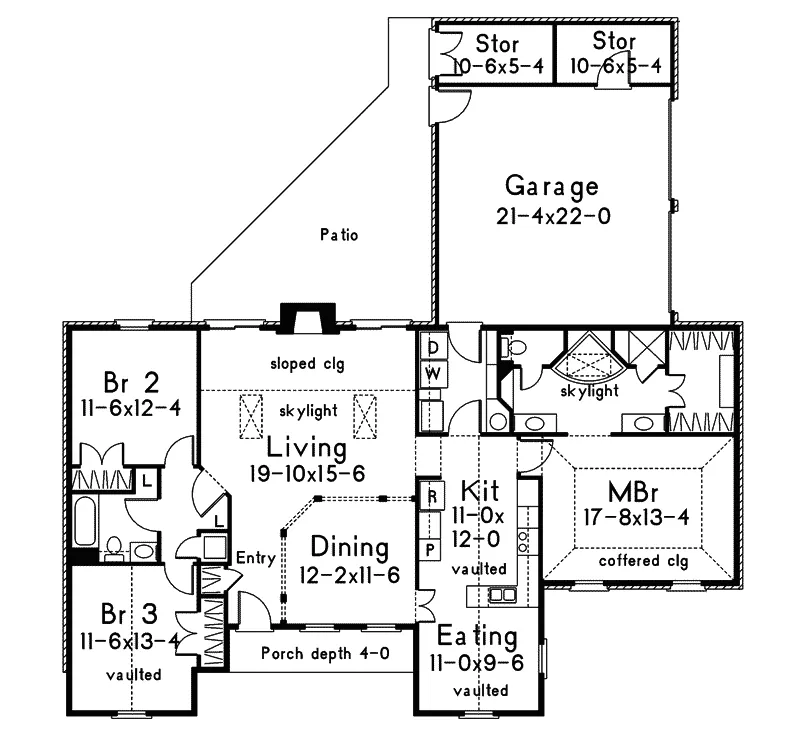 Country House Plan First Floor - Middleton Craftsman Ranch Home 021D-0007 - Shop House Plans and More