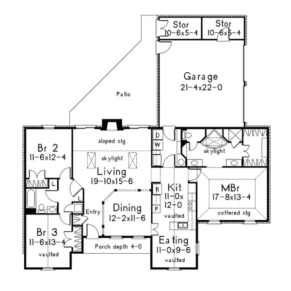 Country House Plan First Floor - Middleton Craftsman Ranch Home 021D-0007 - Shop House Plans and More