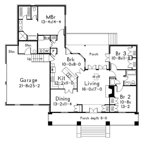 Southern House Plan First Floor - Princeton Southern Country Home 021D-0011 - Shop House Plans and More