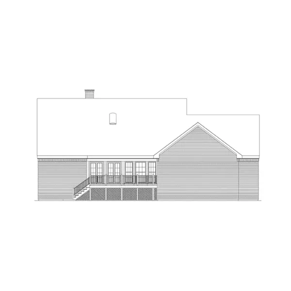 Southern House Plan Rear Elevation - Princeton Southern Country Home 021D-0011 - Shop House Plans and More