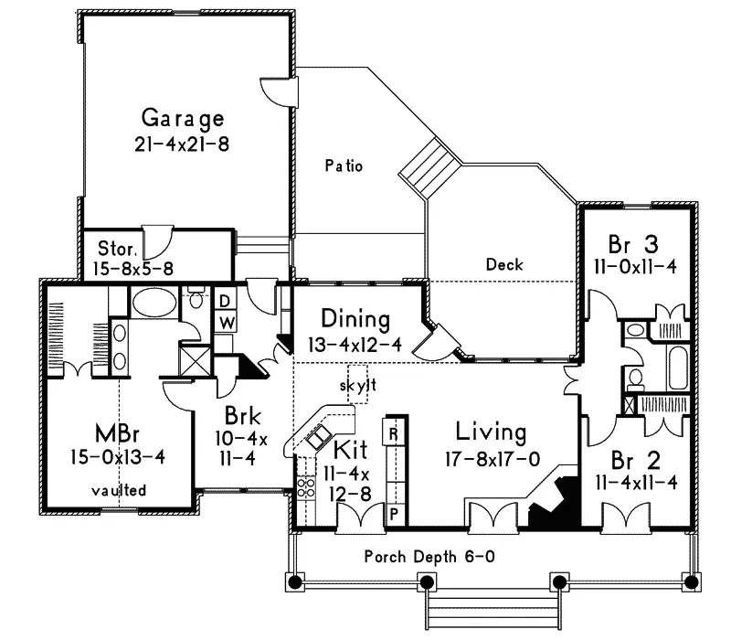 Acadian House Plan First Floor - Townsley Lowcountry Home 021D-0012 - Shop House Plans and More