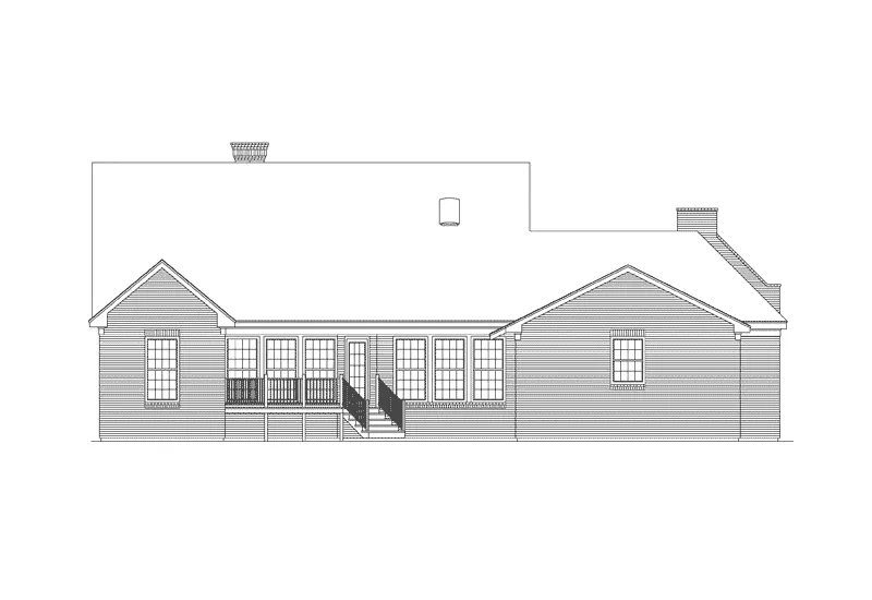 Acadian House Plan Rear Elevation - Townsley Lowcountry Home 021D-0012 - Shop House Plans and More