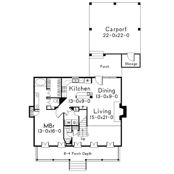 Traditional House Plan First Floor - Georgetown Southern Home 021D-0015 - Search House Plans and More