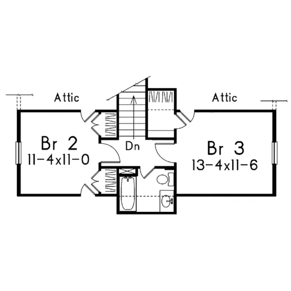 Country House Plan Second Floor - Corsica Cape Cod Home 021D-0016 - Search House Plans and More