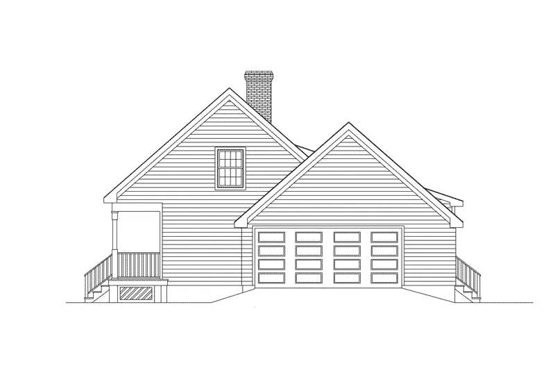 Traditional House Plan Right Elevation - Corsica Cape Cod Home 021D-0016 - Search House Plans and More