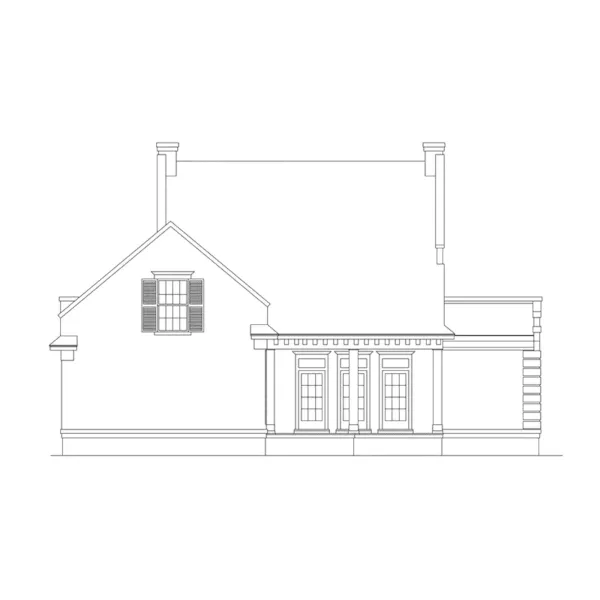 Traditional House Plan Rear Elevation - Dougherty Way Southern Home 021D-0017 - Search House Plans and More