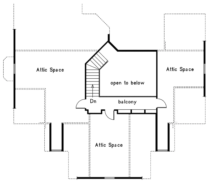 Southern House Plan Attic Floor Plan - Lindbergh Neoclassical Home 021D-0018 - Shop House Plans and More