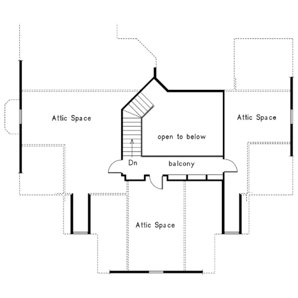 Traditional House Plan Attic Floor Plan - Lindbergh Neoclassical Home 021D-0018 - Shop House Plans and More