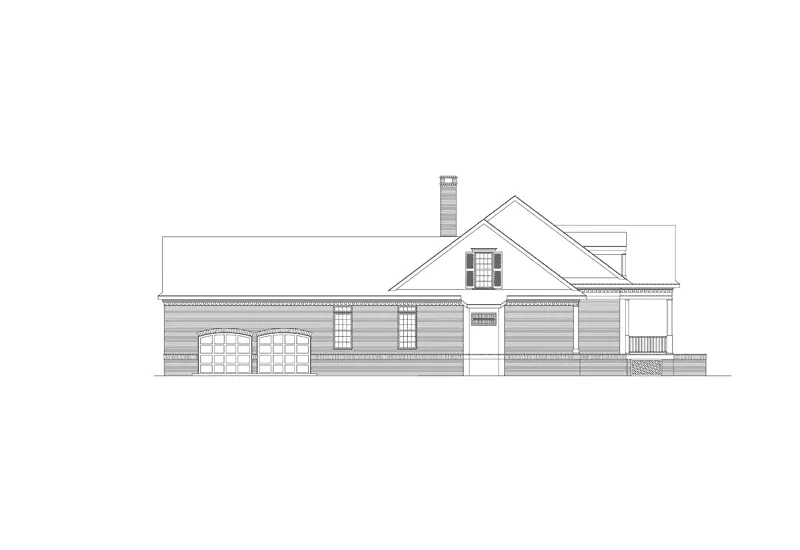 Southern House Plan Left Elevation - Lindbergh Neoclassical Home 021D-0018 - Shop House Plans and More