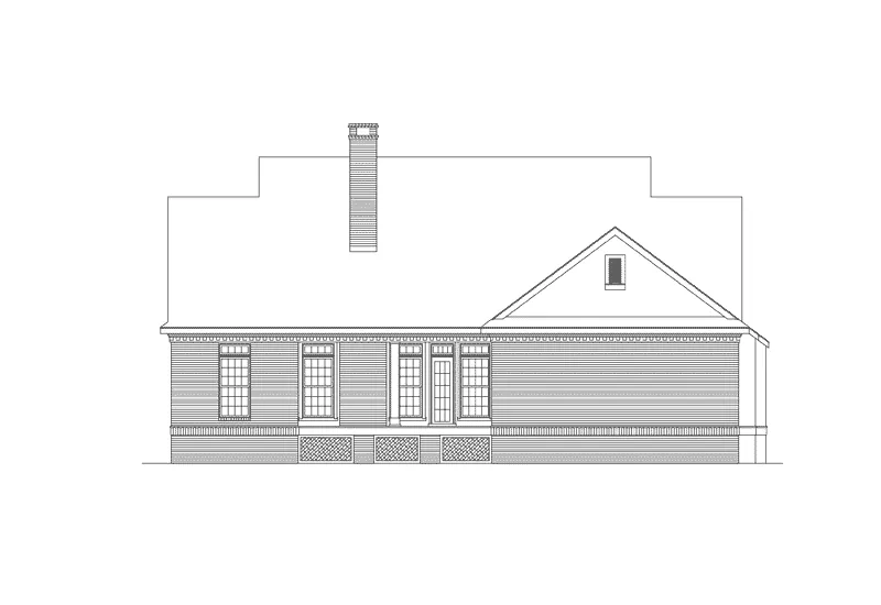 Southern House Plan Rear Elevation - Lindbergh Neoclassical Home 021D-0018 - Shop House Plans and More