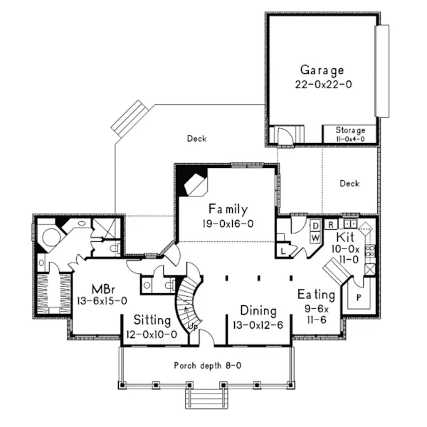 Victorian House Plan First Floor - Richardson Southern Home 021D-0020 - Shop House Plans and More