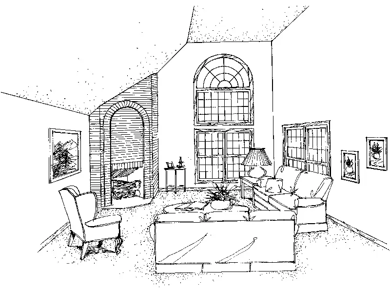 Southern House Plan Living Room Photo 01 - Richardson Southern Home 021D-0020 - Shop House Plans and More