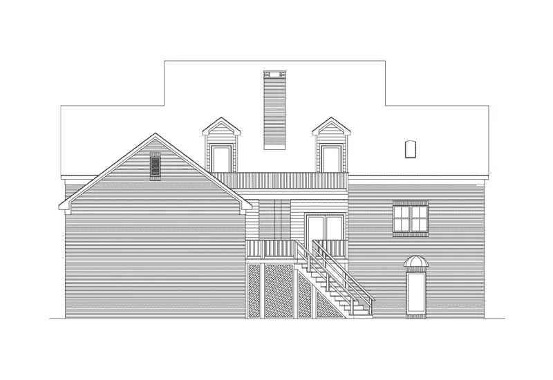 Southern House Plan Rear Elevation - High Meadow Country Farmhouse 021D-0021 - Search House Plans and More