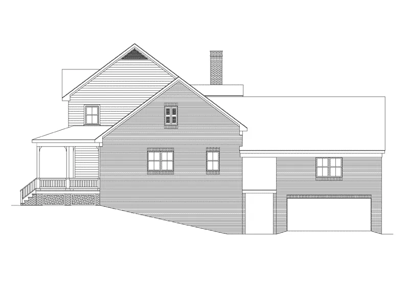 Southern House Plan Right Elevation - High Meadow Country Farmhouse 021D-0021 - Search House Plans and More