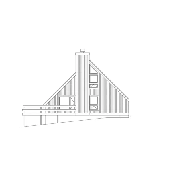 Lake House Plan Left Elevation - Chalet Vacation Home 022D-0001 - Search House Plans and More