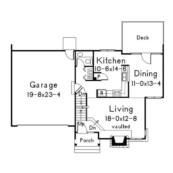 Arts & Crafts House Plan First Floor - Walbrook Cottage Home 022D-0004 - Shop House Plans and More