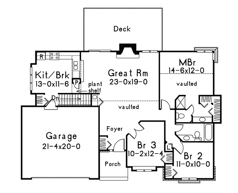 Traditional House Plan First Floor - Santa Clara Ranch Home 022D-0005 - Shop House Plans and More