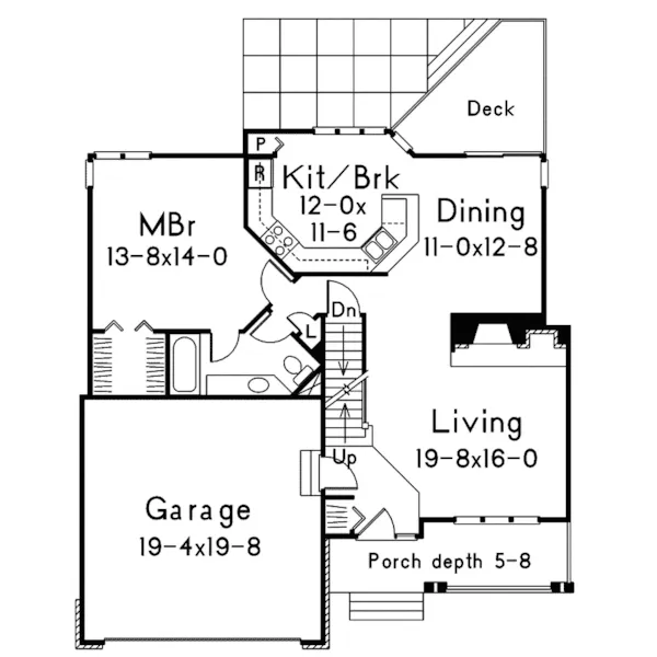 Shingle House Plan First Floor - Woodhall Craftsman Home 022D-0006 - Shop House Plans and More