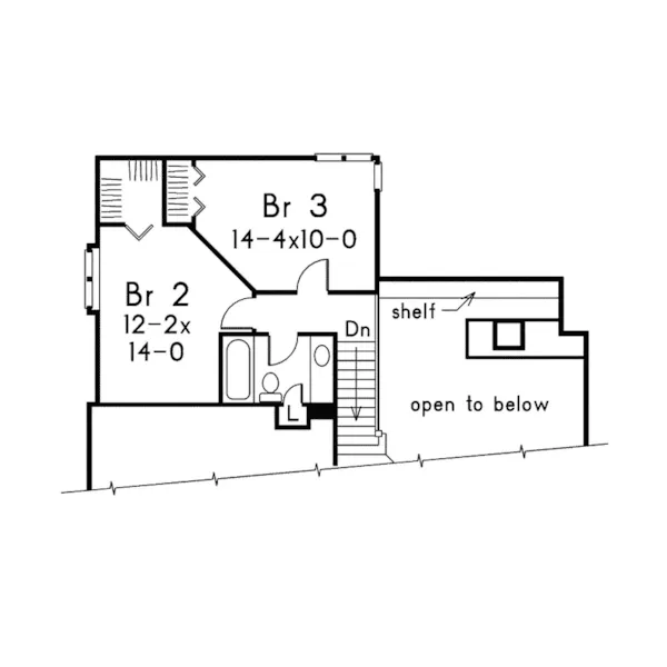 Shingle House Plan Second Floor - Woodhall Craftsman Home 022D-0006 - Shop House Plans and More